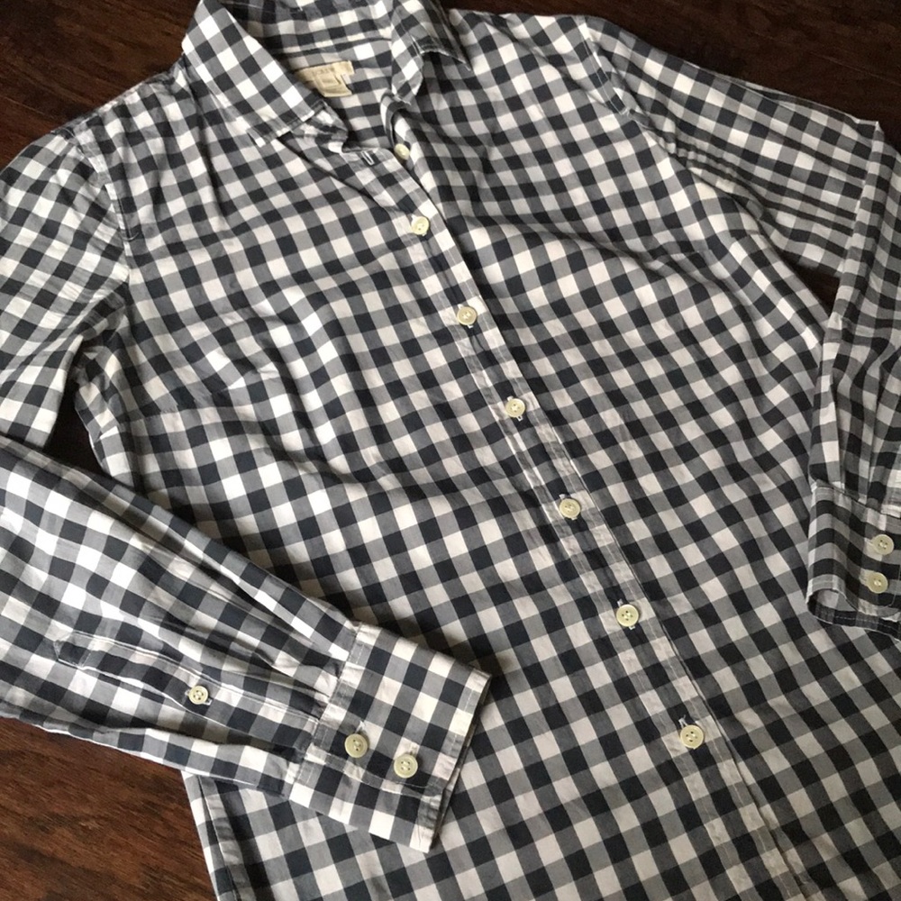 J.Crew Navy Gingham Shirt (sz 2)